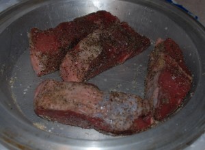 Just the basics: Steak, pepper and salt